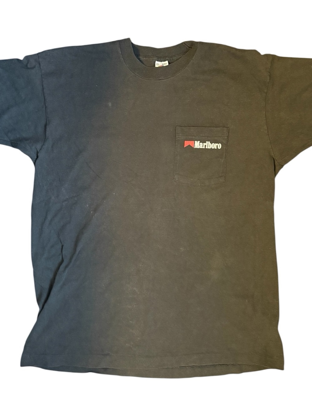 Vintage Marlboro T Shirt Black One Size Fits All Wild West Cowboy Single Stitch